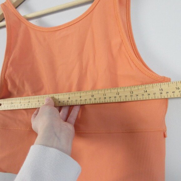 Lululemon Power Pivot Tank *Rib In Golden Apricot L M Crop Top Activewear 92 - Picture 5 of 8